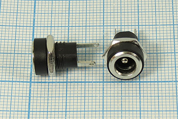 Разъем питания DC розетка , 2.1D5.5, 2C, на блок М8, DJK-32A