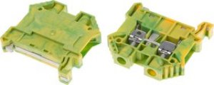DIN Rail Earth Block, 6mm², 22 8 AWG Wire, Screw Down