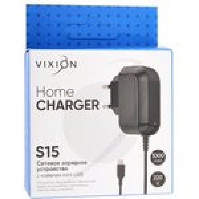 Блок питания (сетевой адаптер) VIXION S15 1A miniUSB черный, в розетку