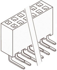 SSW-106-02-G-D-RA, Headers &amp; Wire Housings Tiger Buy Socket Strip with PCB Tails, .100" Pitch