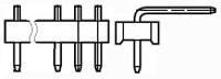 640453-4, Headers &amp; Wire Housings FLAT HEADER 4P Right Angle Post tin