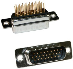 180-M44-213R021, D-Sub High Density Connectors 44P HD Fem Vert Dip Machined Nickel CN2