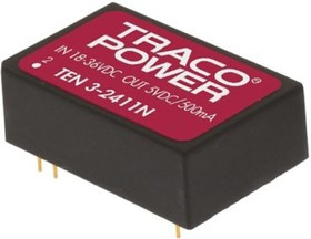 TEN3-1223N, Преобразователь: DC/DC, 3Вт, Uвх: 9-18В, Uвых: 15ВDC, Uвых.2: -15ВDC