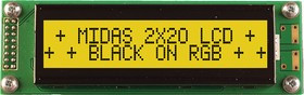 MD22005A6W-FPTLRGB, Буквенно-цифровой ЖКД, 20 x 2, Черный на RGB, 5В, Полупрозрачный MD22005A6W-FPTLRGB, Буквенно-цифровой ЖКД, 20 x 2, Черный на RGB, 5В, Полупрозрачный