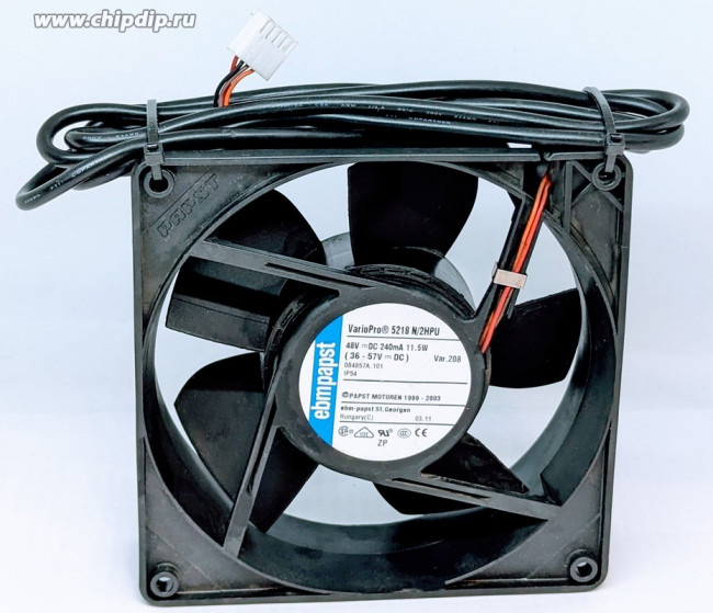 Вентилятор Ebmpapst 5218 N/2HPU 48v 240mA 11.5W (36-57V DC) 127x38 4pin
