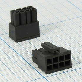 Разъем питания MF3 вилка, контакты 2x 4, шаг P3.0, монтаж на кабель, MF3-2x04F, 8P
