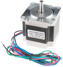 ROB-13656, Stepper Motors Hybrid Bipolar Square 3.2V 2A 1.6Ohm 0.883N.m 1.8° 1Shaft