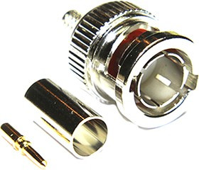 10-005-B36-FB, Plug Cable Mount BNC Connector, 75, Crimp Termination, Straight Body