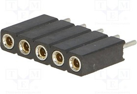 DS1002-03-1*5131, Гнездо штыревое "мама" PIN 5 цанговые контакты прямой 2,54мм DS1002-03-1*5131, Гнездо штыревое "мама" PIN 5 цанговые контакты прямой 2,54мм