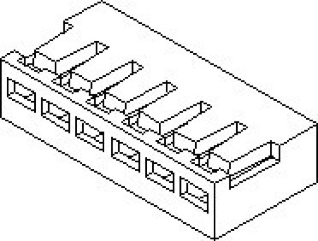 35023-0005, Male Crimp Connector Housing, 2mm Pitch, 5 Way, 1 Row