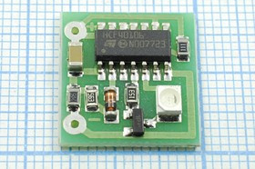 Светодиод мигающий 3,5x 2,8m(17x17), голубой, бесцветный корпус, SMD, на плате