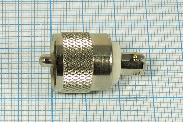 Переходник штекер UHF - держатель телескопической антенны; №2455 штек UHF-ант держ