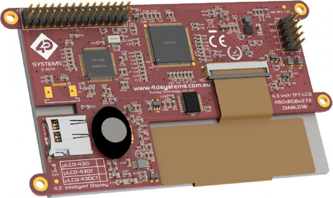 uLCD-43DT, Display Modules 4.3" Intell LCD Mod w/ Resistive Tch