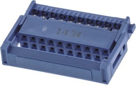 1-1658526-3, AMP-LATCH 609 Series 2.54mm Pitch Right Angle Cable Mount IDC Connector, Socket, 20 Way, 2 Row