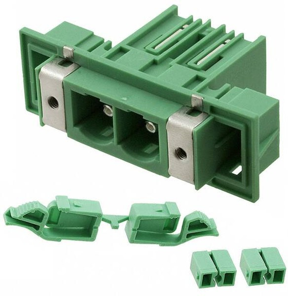 1701537, Pluggable Terminal Blocks 2 Pos 10.16mm pitch Feed Through Header