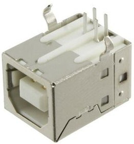 L-KLS1-151-W, USB типВ розетка с экраном угловая, диэлектрик белый / USBB-1F (UBBR-04SW01) (USBB-1J) (USBB-FR) (L-KLS1-151-W)