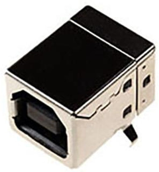 L-KLS1-151-W, USB типВ розетка с экраном угловая, диэлектрик белый / USBB-1F (UBBR-04SW01) (USBB-1J) (USBB-FR) (L-KLS1-151-W)