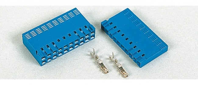 65239-008LF, Conn Housing RCP 16 POS 2.54mm Crimp ST Cable Mount Blue Bag