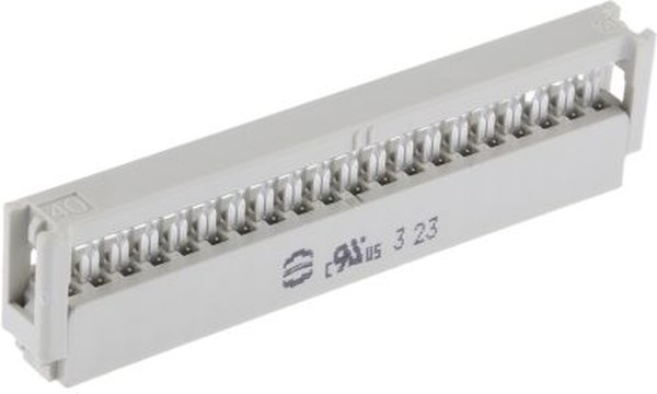09185407803, Harting 40-Way IDC Connector Socket for Cable Mount, 2-Row
