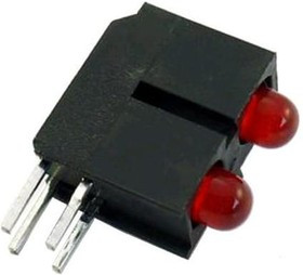 L-934EB/2ID, LED; in housing; red; 3mm; No.of diodes: 2; 20mA; Lens: red,diffused