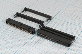 Гнездо IDC на 34 контакта, шаг 2.54x2.54мм, на шлейф; №524 гн IDC\P2,54x2,54\ 34HP\шлейф\\IDC-34F