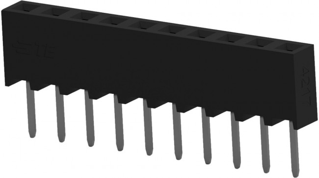 1-2314876-0, Conn Socket Strip SKT 10 POS 2mm Solder ST Thru-Hole Tube