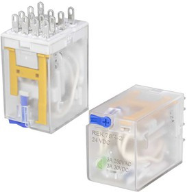 REK 78/4-2, Электромагнитное реле , 4PDT, 4C, 24 В, 3 А, 0.9 Вт, 50 мОм, -25...+55 °C, пластик, крышка съемная