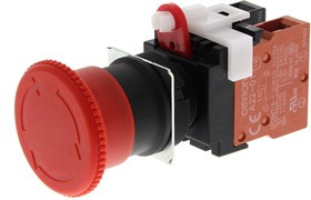 A22E-M-11, Emergency Stop Switches / E-Stop Switches SPST-NO+NC 40mm HEAD Push-lock turn-rese