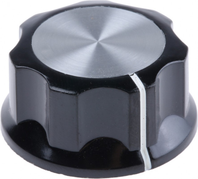 PKES120B1/4, Knobs &amp; Dials 1.296" LINE IND/ALL STR FLUTED KNOB