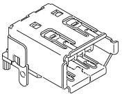 53462-0001, 6 Way Right Angle Surface Mount Firewire Connector, Socket
