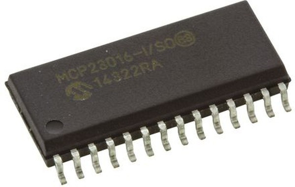 MCP23016-I/SO, Расширитель входа/выхода с шиной I2C 5.5В