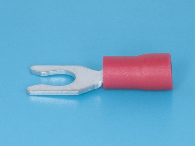 TYLI-1.25-4, Клемма тип "U" 4,3мм на провод 0,5-1,5мм с защелкой, изолированная, кратно 100шт.