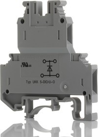 2791032, UKK 5-DIO/U-O Series Grey DIN Rail Terminal Block, 0.2 4mm², Double-Level