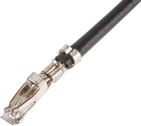 217501-1125, Rectangular Cable Assemblies Pre-Crimped Lead 450mm , 22 AWG, Blk