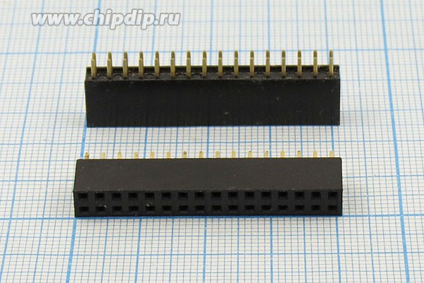 Разъем PBD-2x16 розетка, шаг P2.54, контакты 32P, монтаж на плату