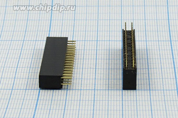 Разъем PBD-2x16 розетка, шаг P2.54, контакты 32P, монтаж на плату