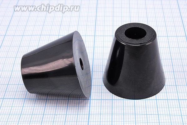 RL-SR-31x18x26, Ножка приборная коническая, армированная шайбой, ø18мм, высота 5мм; №15729 ножка прибор 31x26\h- 9,5/отв 5,0\резин\конус\