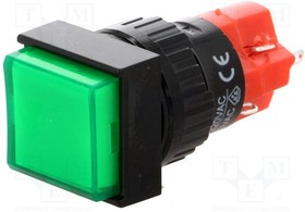 V16F-11Z-G, Переключатель: кнопочный, Пол: 2, SPDT, 3A/250ВAC, 2A/24ВDC, ON-ON