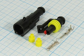 Клемма герметичная розетка + вилка, 1C, обжимная, S-SEAL1,5