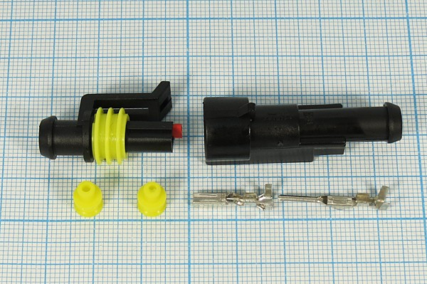 Клемма герметичная розетка + вилка, 1C, обжимная, S-SEAL1,5