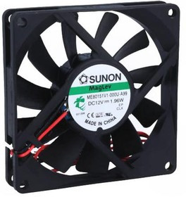 ME80151V1-A99, Вентилятор осевой, 12В DC, 80x80x15мм, подшипник Vapo, 62,86куб.м/ч, 34,7дБА