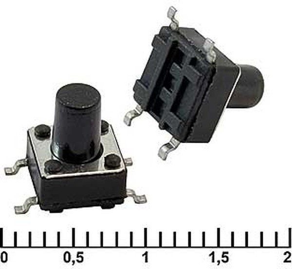 IT-1102WC (6x6x8), Тактовая кнопка IT-1102WC, 6x6x8 мм, OFF-(ON), 50 мА, 12 В, 100 мОм