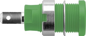 SEB 7077 Ni / GN, Green Female Banana Socket, 4 mm Connector, 24A, 1000V, Nickel Plating
