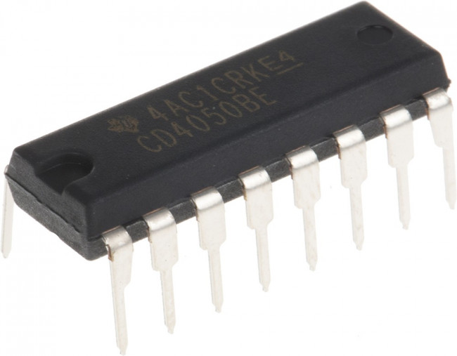 CD4050BE, Неинвертирующий буфер (=КР1561ПУ4), [PDIP-16]