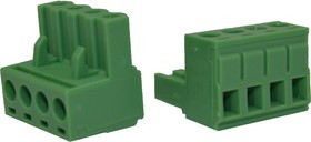 Разъём на кабель KLR2GK-5.0-04P 4P/10A/320V/2.5mm2/ RM5.0mm/Зелёный (НУ=50шт)