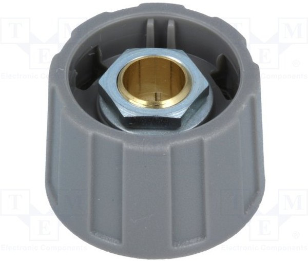 A2523638, Ручка, без указателя, ABS, dоси: 6,35мм, d23x15,5мм, серый