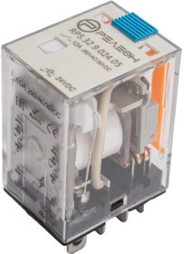 RP5.32.9.024.05, Реле миниатюрное 2 пер. 24VDC, 10A/ 250VAC с тест-кнопкой и светодиодом
