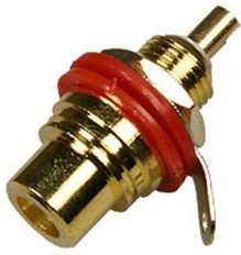 RS-115G/R, RCA разъем гнездо на панель золотое/красное