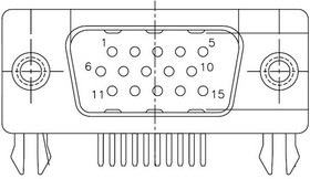 17EBH015PAM110, D-Sub High Density Connectors RA HI DENSITY 15P M #4-40 THREAD 17EBH015PAM110, D-Sub High Density Connectors RA HI DENSITY 15P M #4-40 THREAD