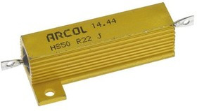 HS50-0R22J, Резистор: проволочный, с радиатором, винтами, 220мОм, 50Вт, ±5%